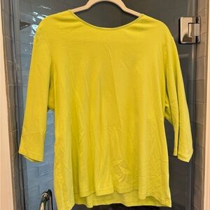 CJ Banks Yellow 3/4 Sleeve Boxy Blouse